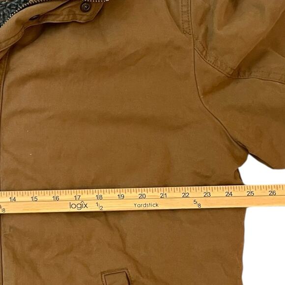 American Eagle Sherpa Lined Hooded Workwear Jacket Chore Coat Mens XL Brown - Picture 13 of 14